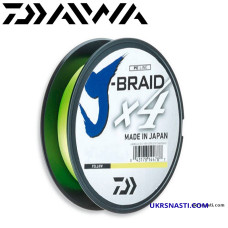 Шнур Daiwa J-Braid X4E #0,4 диаметр 0,07мм размотка 135м жёлтый